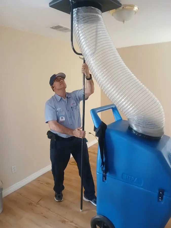 HVAC Installation technician using HEPA equipment in El Centro